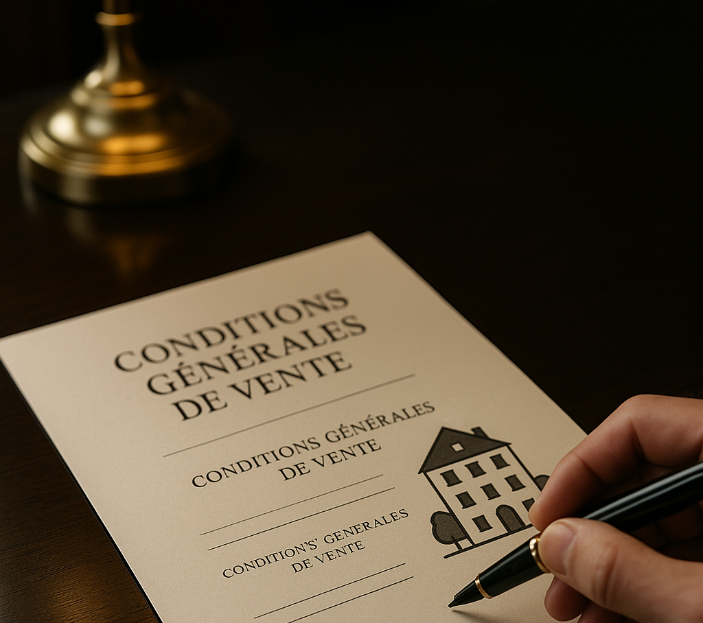 Illustration des Conditions Générales de Vente de Le Fund, représentant la formalité et l'engagement.
