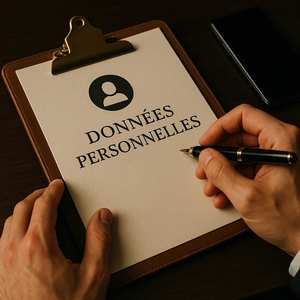 Illustration représentant la confidentialité une fiche utilisateur et des icônes de sécurité